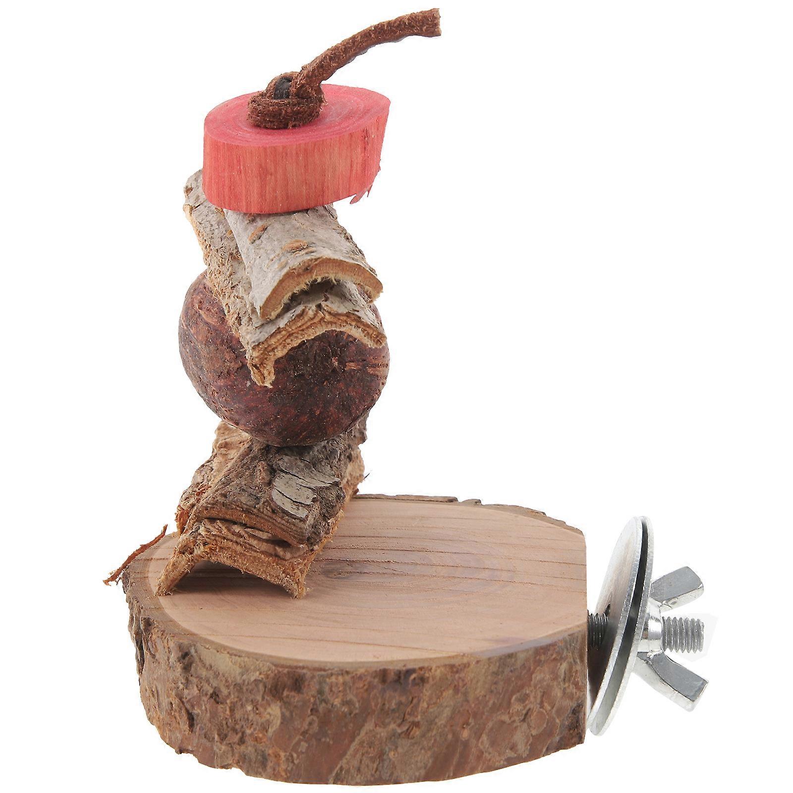 Parrot Bird Toys Natural Wood Parrots Toy For Cage Use Chewing 3.3×2.8×3.9in 1 Set