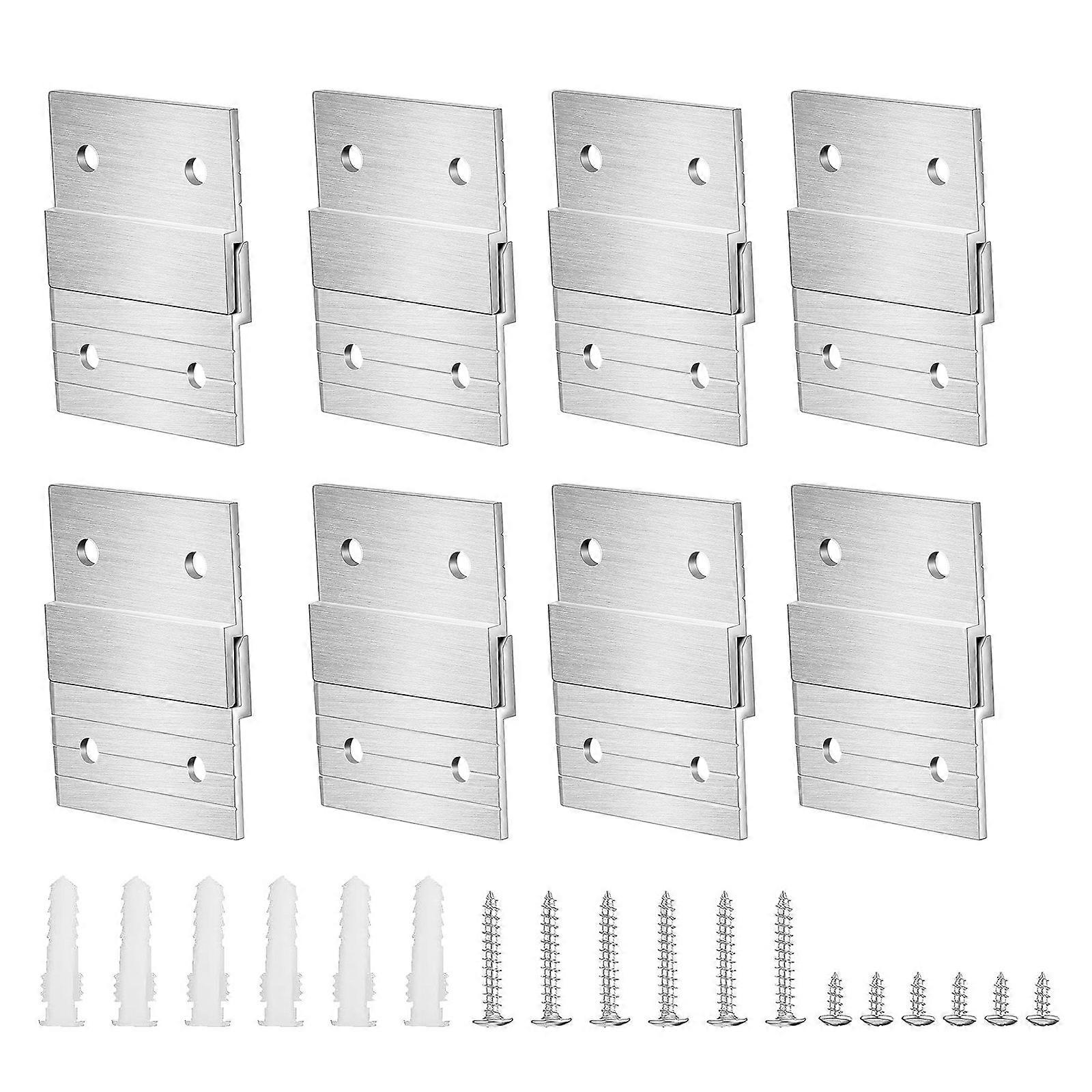 Interconnected French Cleat Z Hanger Aluminum Brackets Home Organization Tool 8 Pair  for secure Mounting Art & Mirrors Multicolor