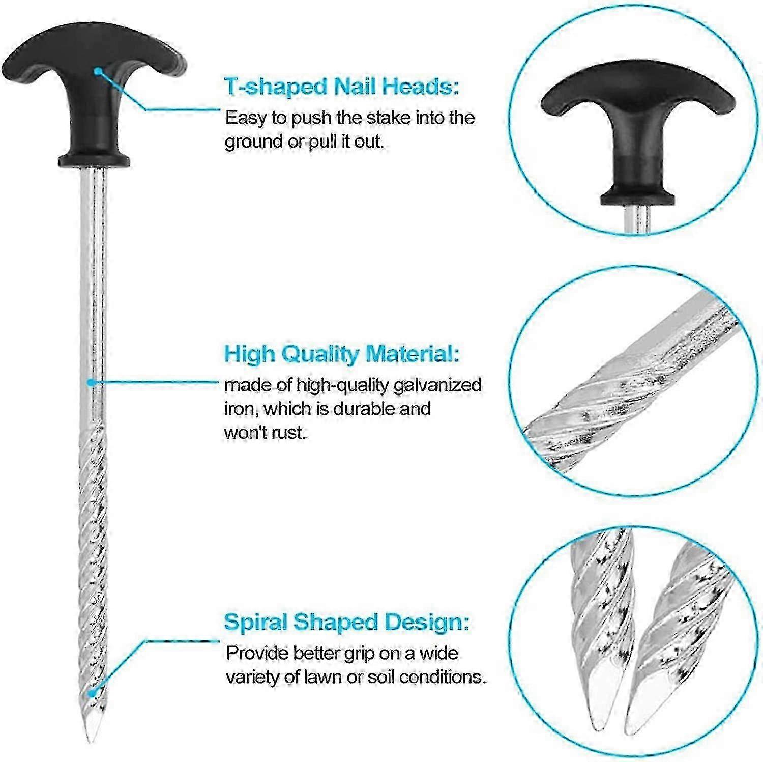 Rustproof Camping Stakes Screw Tent Hard Ground SZRH A-S