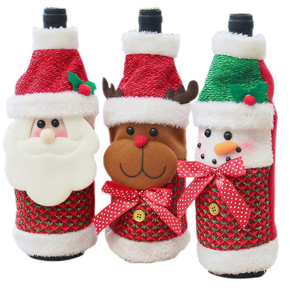 Pouch Christmas Bags Assorted Color Bag Shape Button Design For Christmas Party 3Pcs