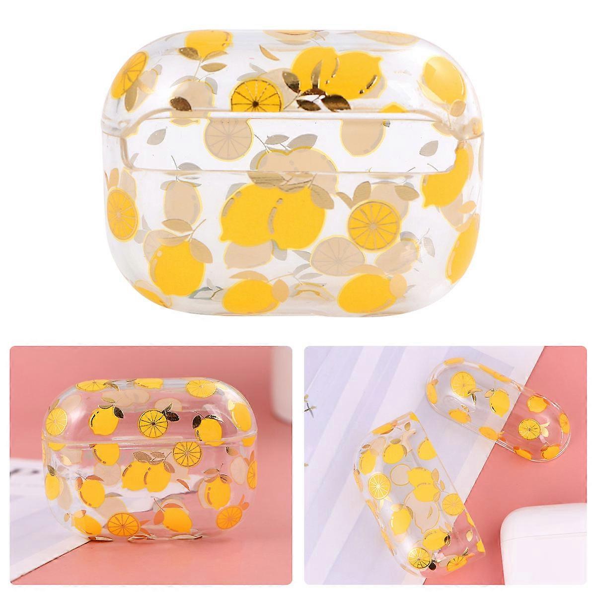 Case Compatible For Airpods Pro Bump Protection Travel Yellow Plastic 1Set