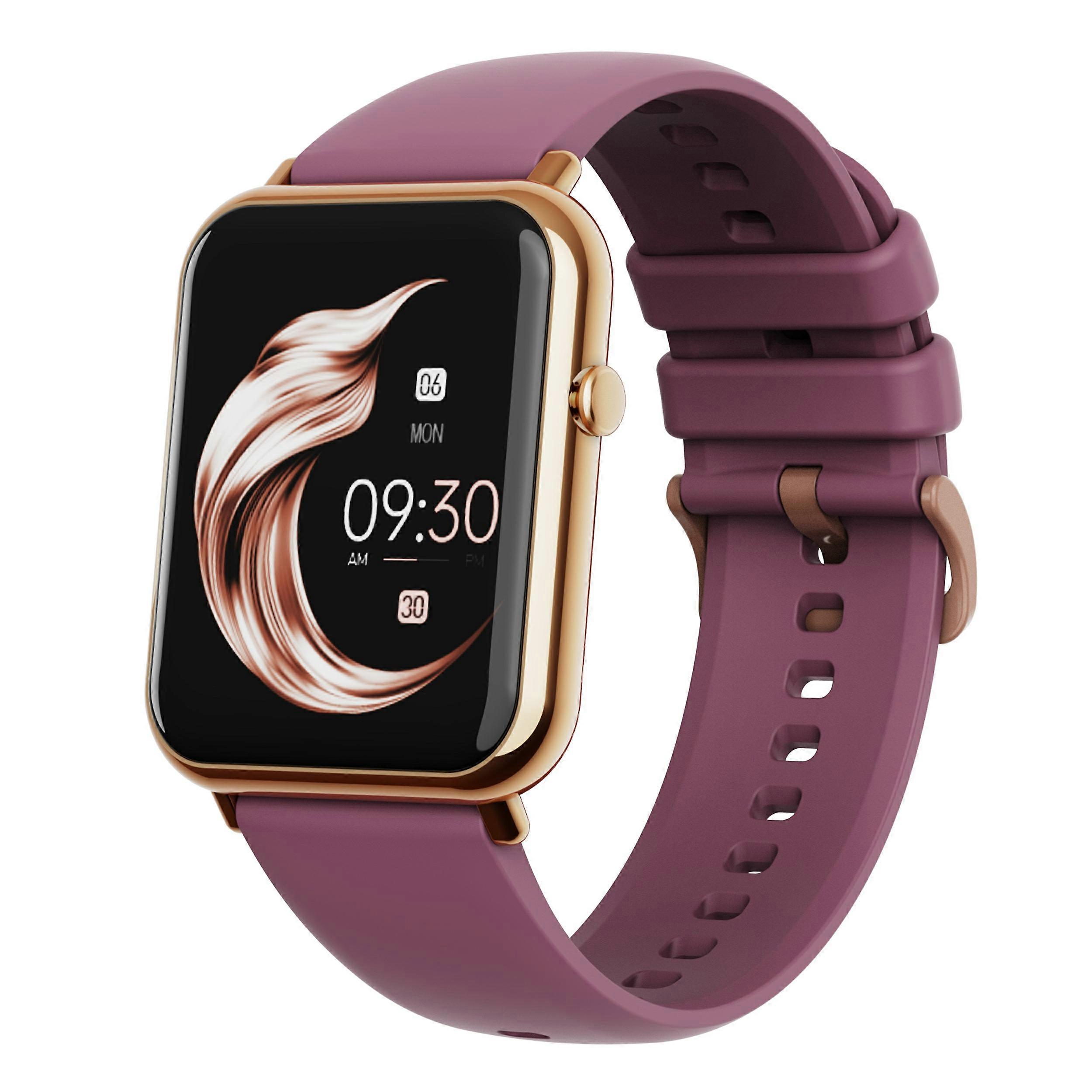 Q19 Pro 1.69 inch Temperature Detection Bluetooth-compatible Smart Watch Sports Tracker Heart Rate Sleep Health Monitoring Smart Bracelet Purple