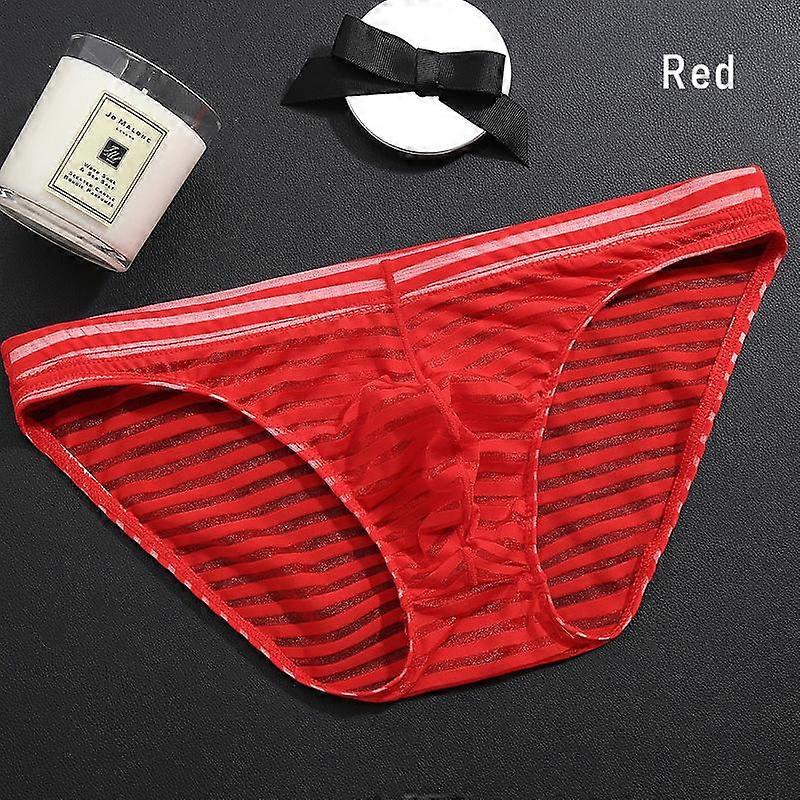 Men Summer Transparent Mesh Boxer Bulge Pouch Underpants Low-Waist Ultra-Thin Ice Silk Breathable
