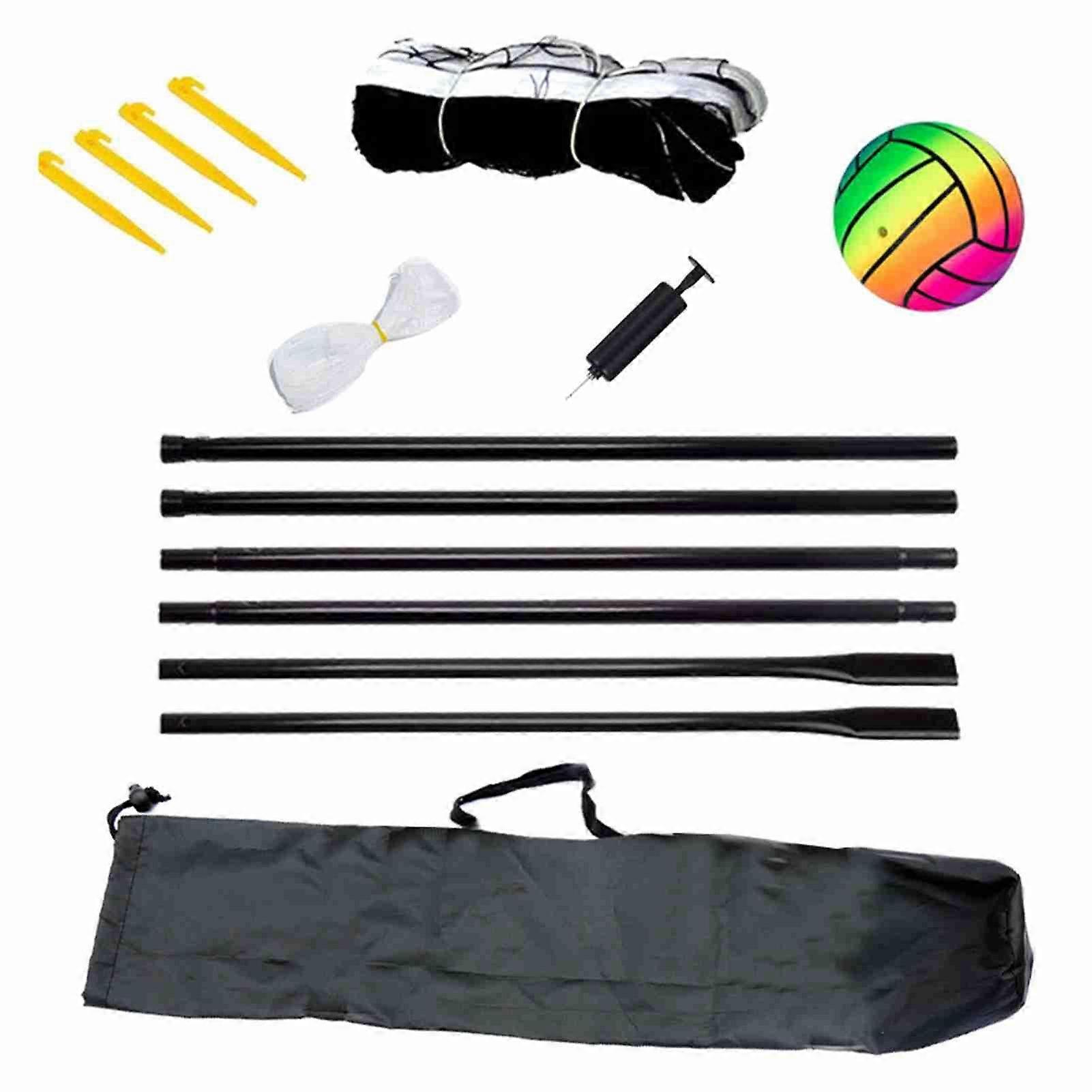 Beach Volleyball Net Football Net Badminton Net with Stand Package Bag for Backyard Outdoor Portable