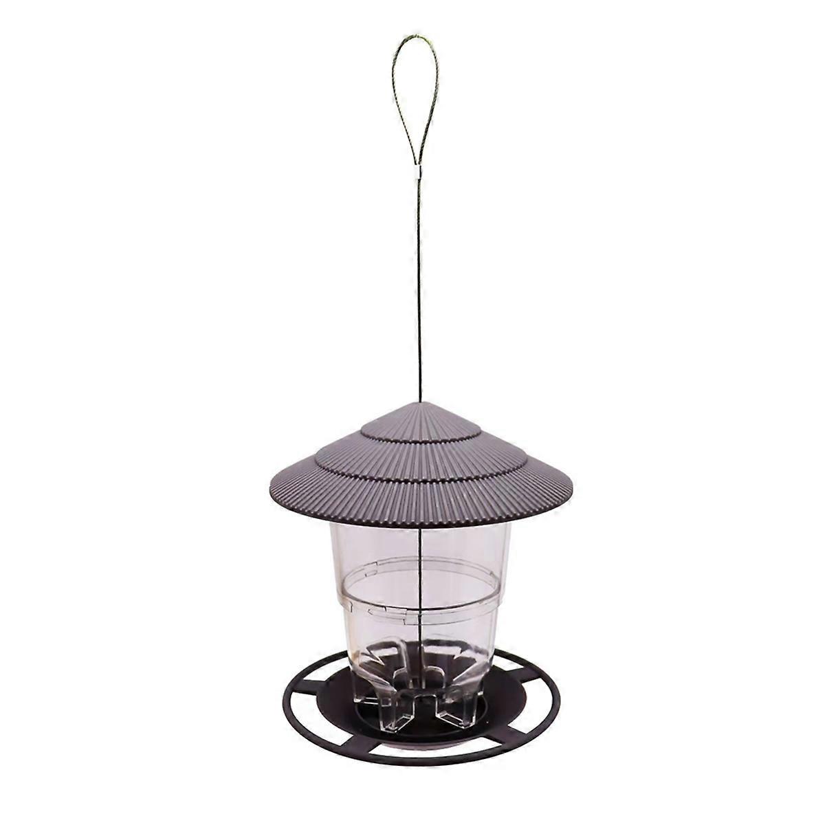 Outside Squirrel Proof Bird Feeder, with Round Shaped Roof Grey
