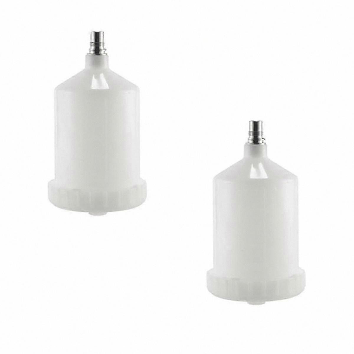 2-Pack 600ml Plastic Paint Cups for HVLP Spray Guns with Connector Adapter for Professional Painting Projects