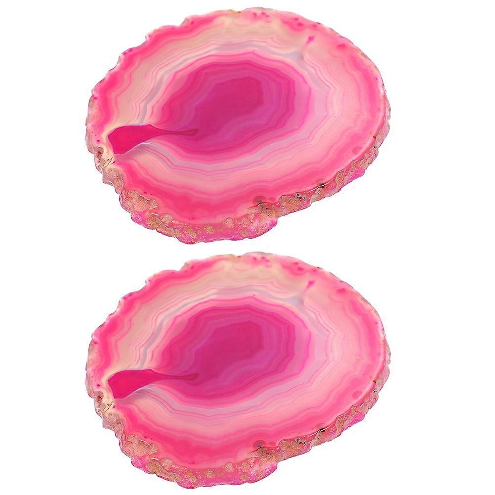 Elegant Agate Coaster 2Pcs Cup Mat Stylish Design For Use 8X8X0.5CM Protect Table