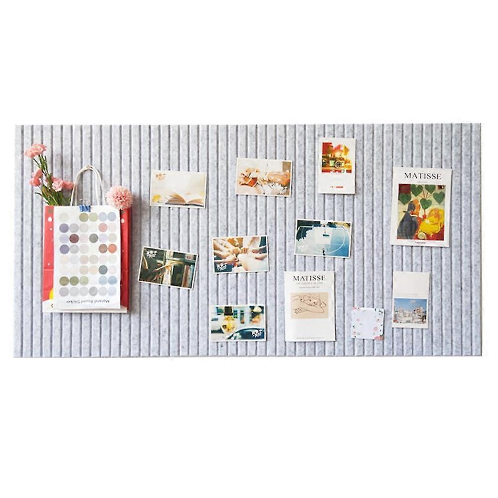 Felt pinboard, felt wall tiles with push pins and removable adhesive strips (gray).