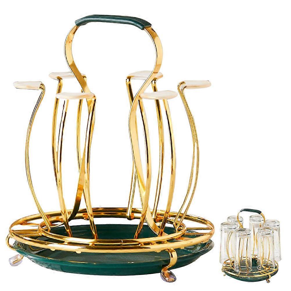 Iron Drum Shaped Cup Rack, Multi Functional Mug Bracket with Design, Space Saving Rust Resistant Stand for Home, Cafe, and Restaurant Use