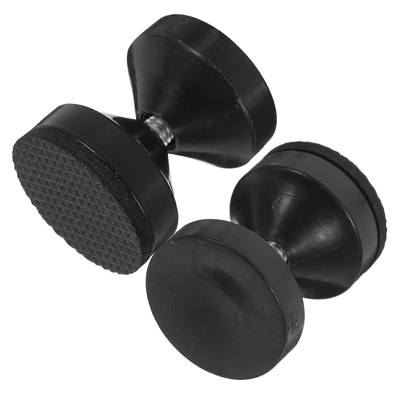 Black Bed Frame Stabilizer with EVA Pad for Wall Protection Adjustable Tool 2Pcs