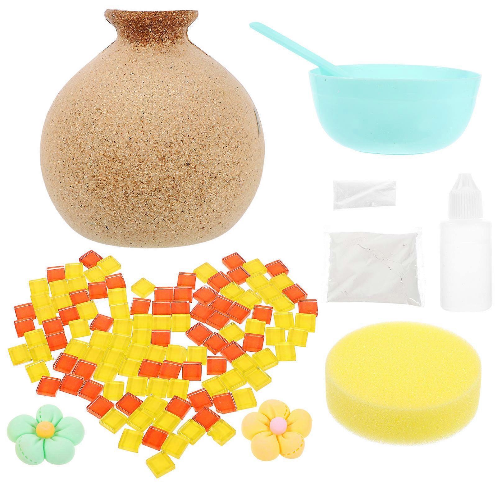 Pretty Vase Unique Vase DIY Craft Parent-Child Interaction Wood Material Assorted Color Versatile Decoration 1 Set