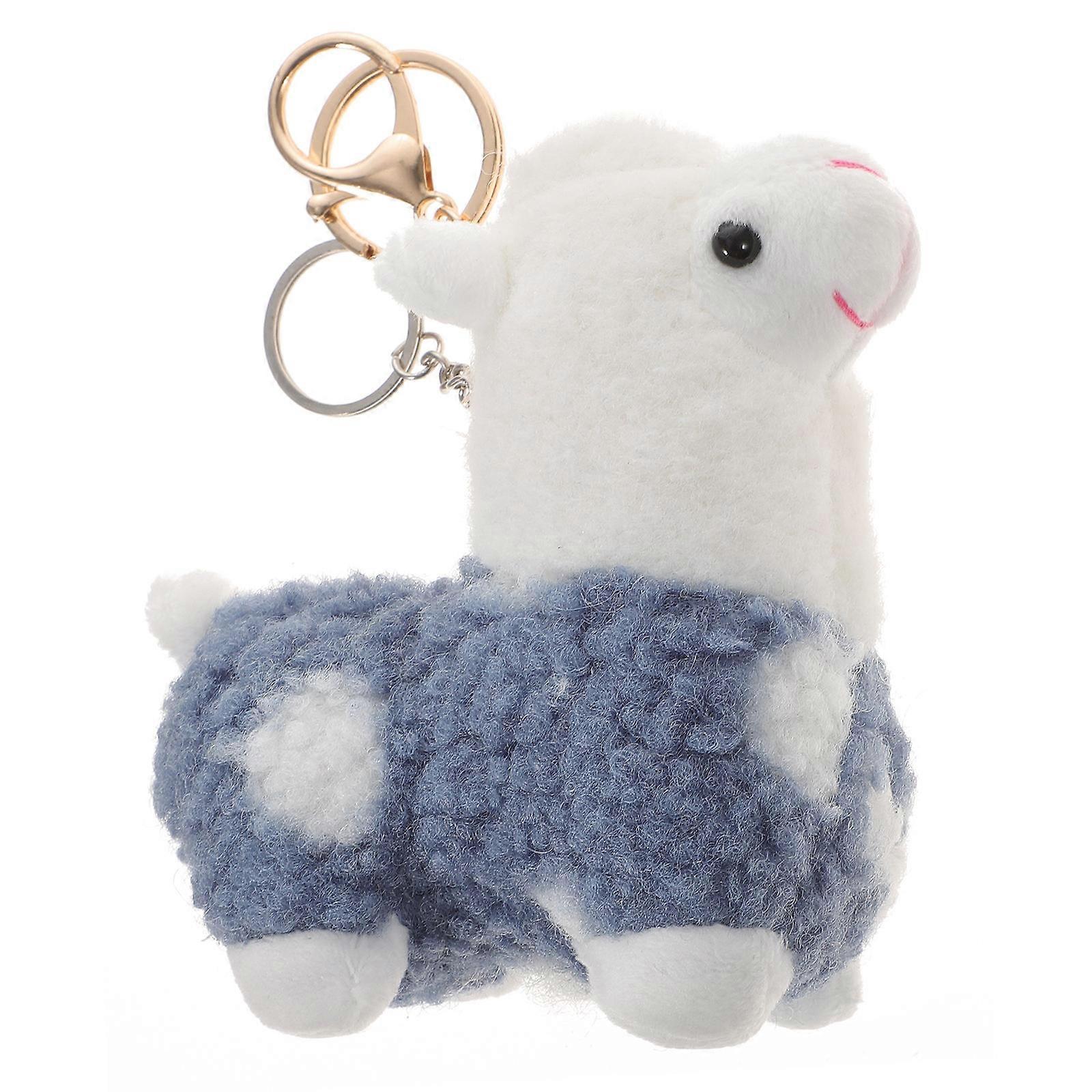 2pcs Plush Alpaca Key Chain Stuffed Animal Bag Hanging Pendants