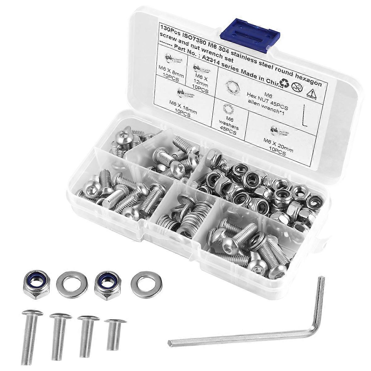 Stainless Steel Machine Screw Kit with Assortment for Machines Silver