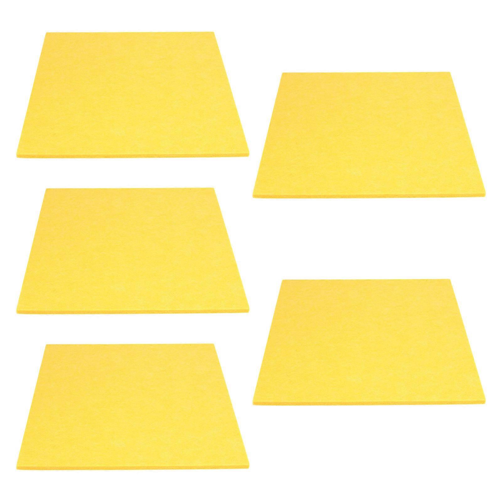 Practical Yellow Felt Sound Absorbing Panels with Adhesive for Home Use Music Room KTV 5pcs