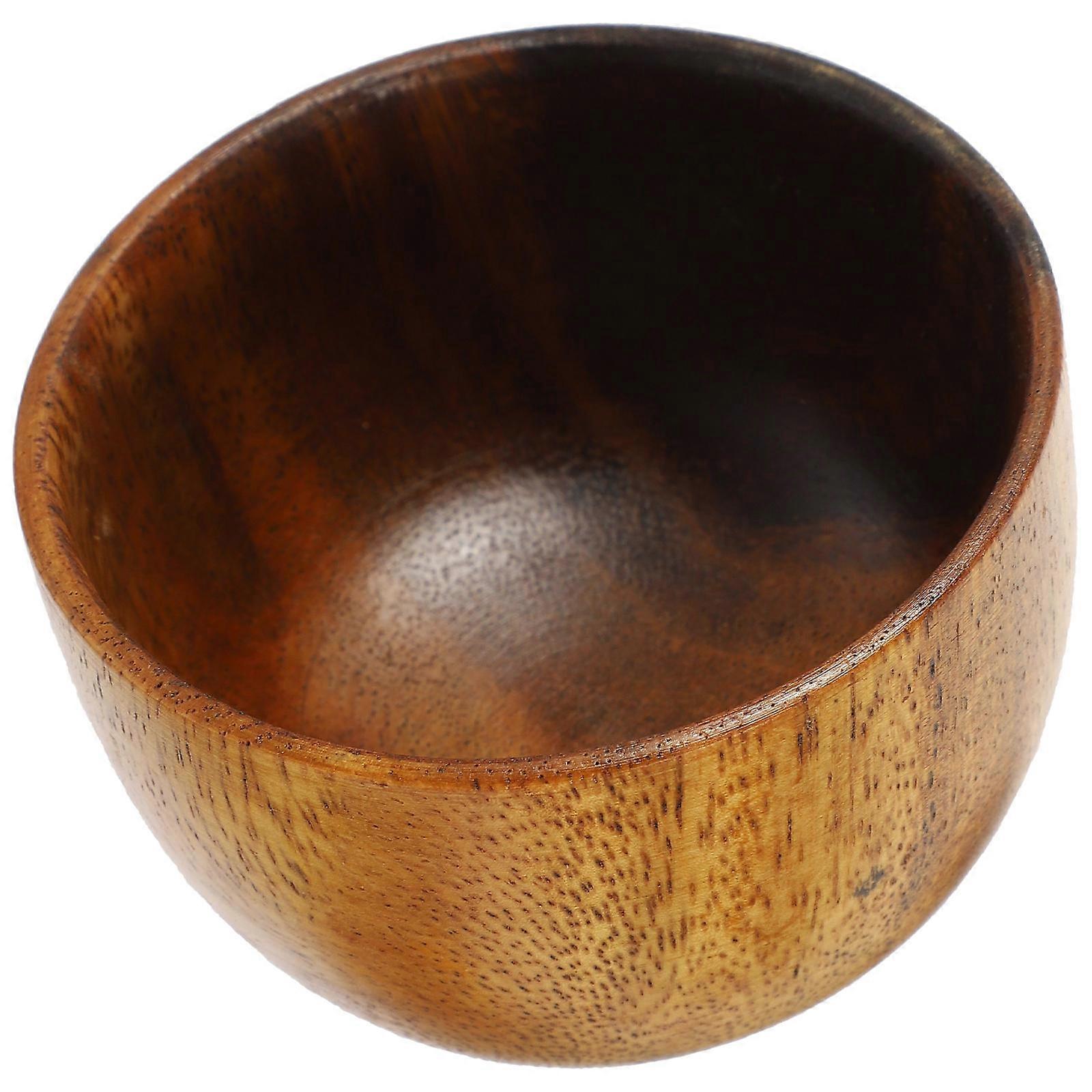 Wooden Bowl for Salad with Smooth Edges and AntiScald Design Dark Brown for Home Use