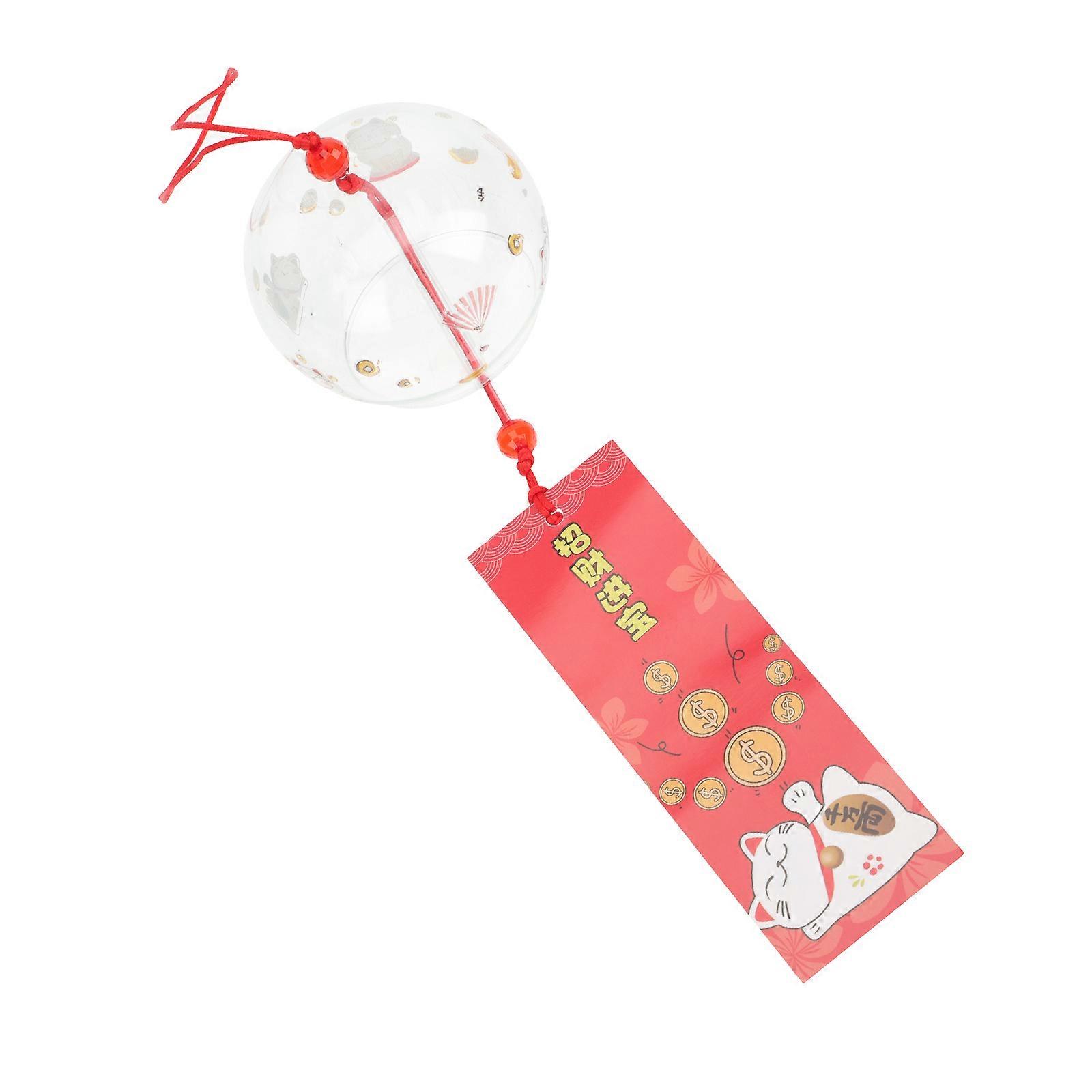 Chic Japanese Style Glass Wind Chime for Home Decoration in Purple Color 7.5 Inches