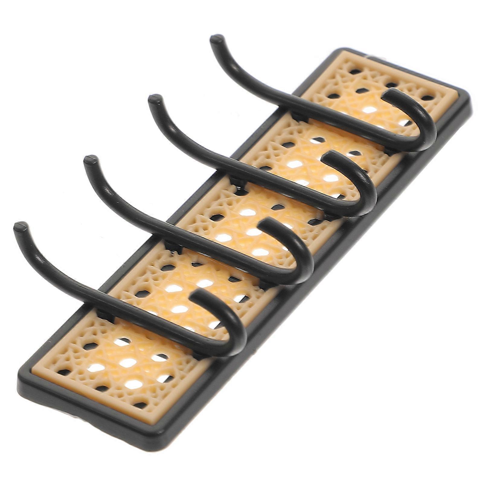 Black ABS Mini House Hooks for Decoration and Smooth Small Hooks Perfect for Doll Clothes 3.5 x 2.8 x 1.2 inches