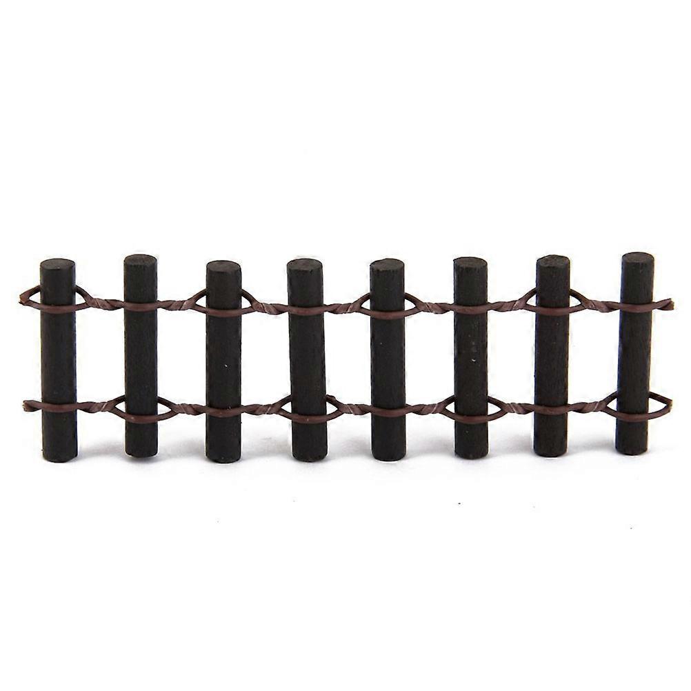 Miniature Fence Garden Decorative Picket Fence Set 10Pcs Coffee Color Suitable For Container Mini Garden Enthusiasts