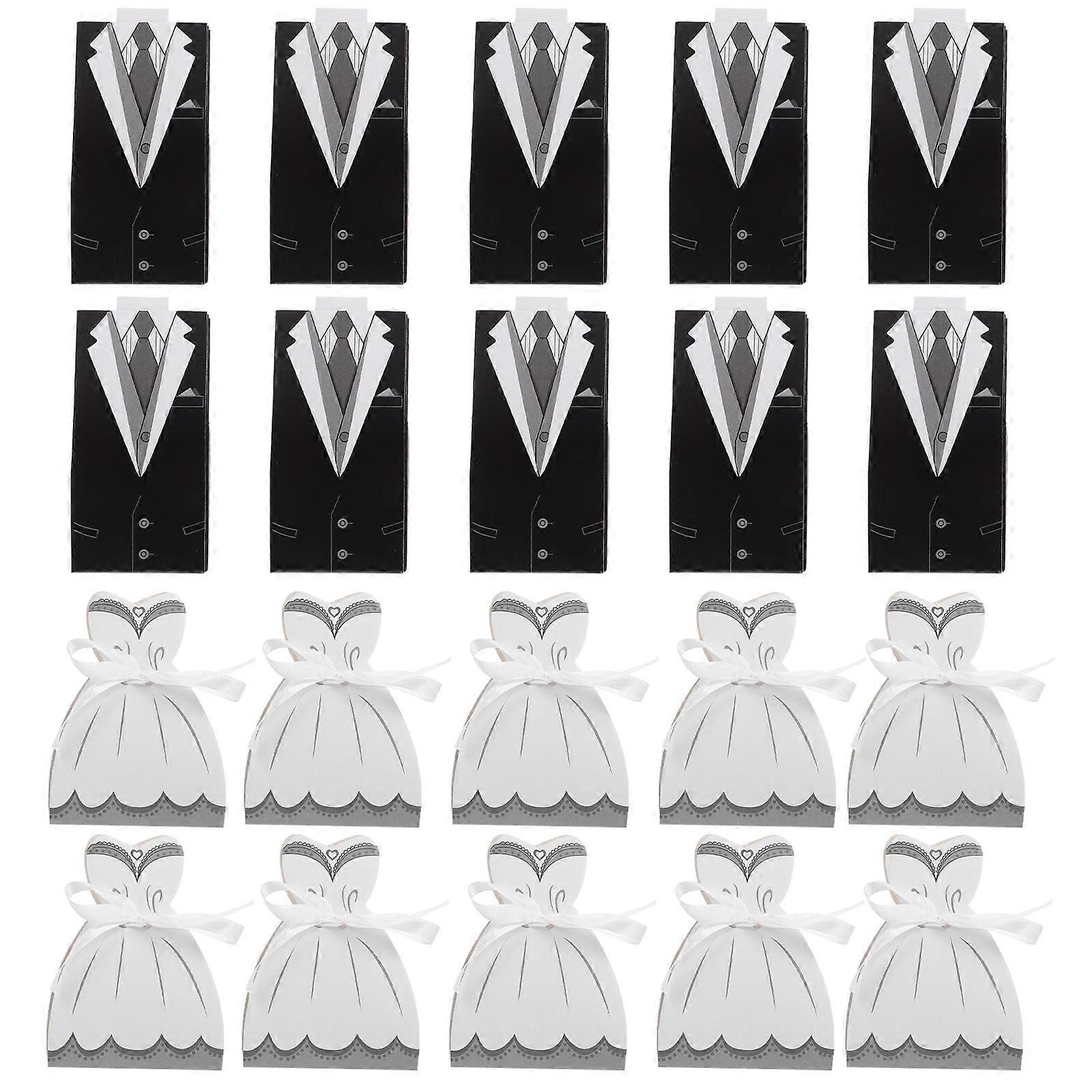 Bride Groom Designed Candy Packaging Boxes For Special Occasions Multi Color 100Pcs