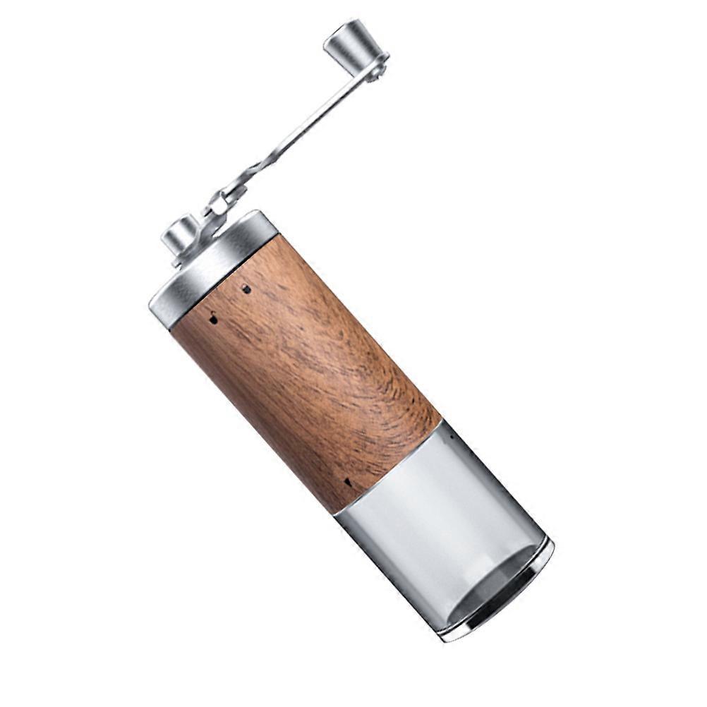 Manual Coffee Bean Grinder with Ceramic Cone for Fresh Ground Coffee Beans in Stainless Steel Silver