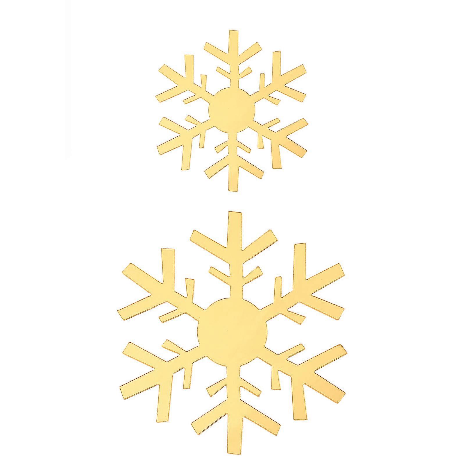 Golden Snowflake Wall Decals Removable For Christmas 15Pcs Practical Decorative Home Wall Art