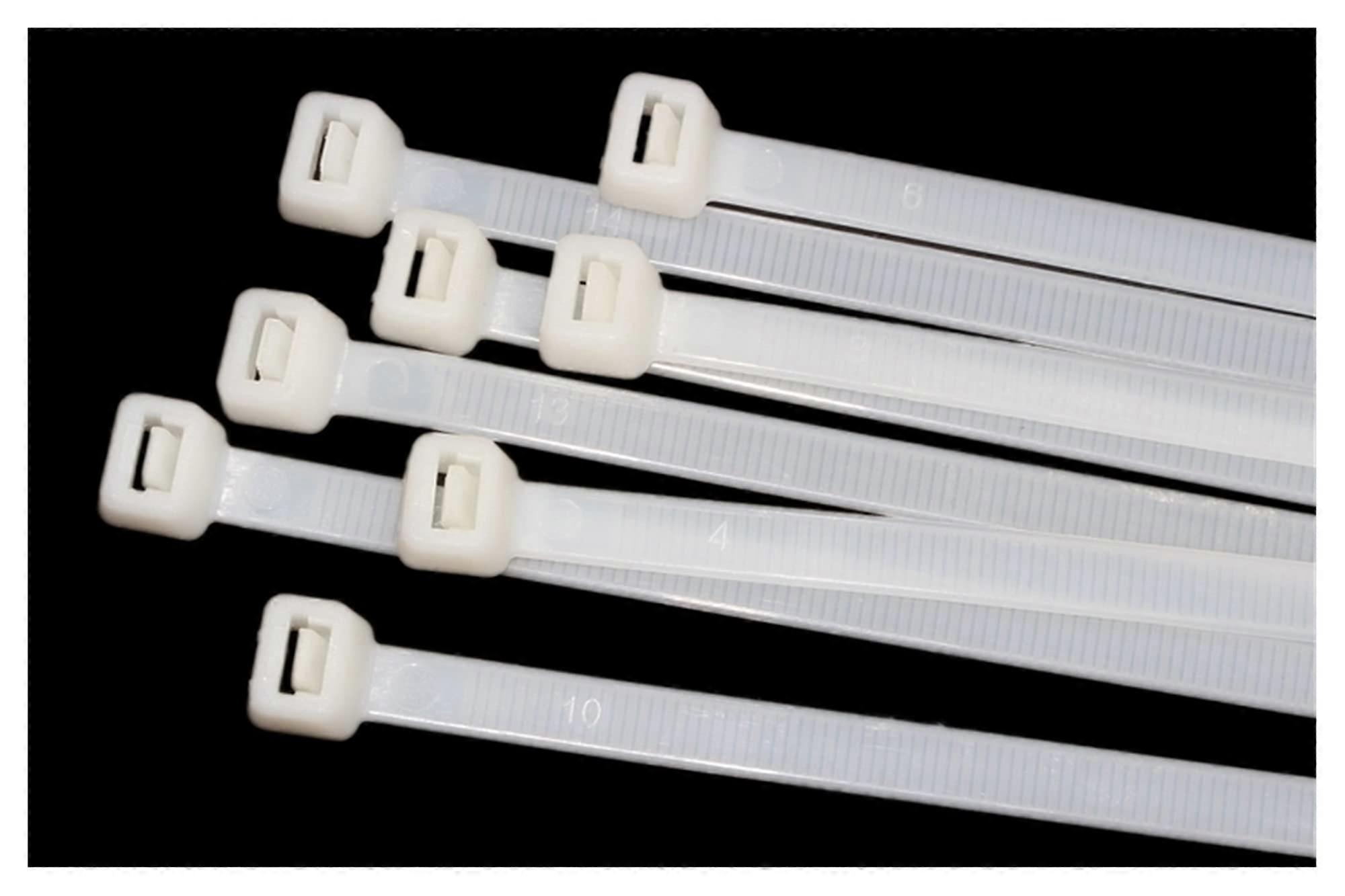 Kabelbinder Zip Ties 100 Stück, Lösbare Nylon Kabelfbinder in Schwarz oder Weiß, Selbstsichernde Drahtbindebänder aus Kunststoff