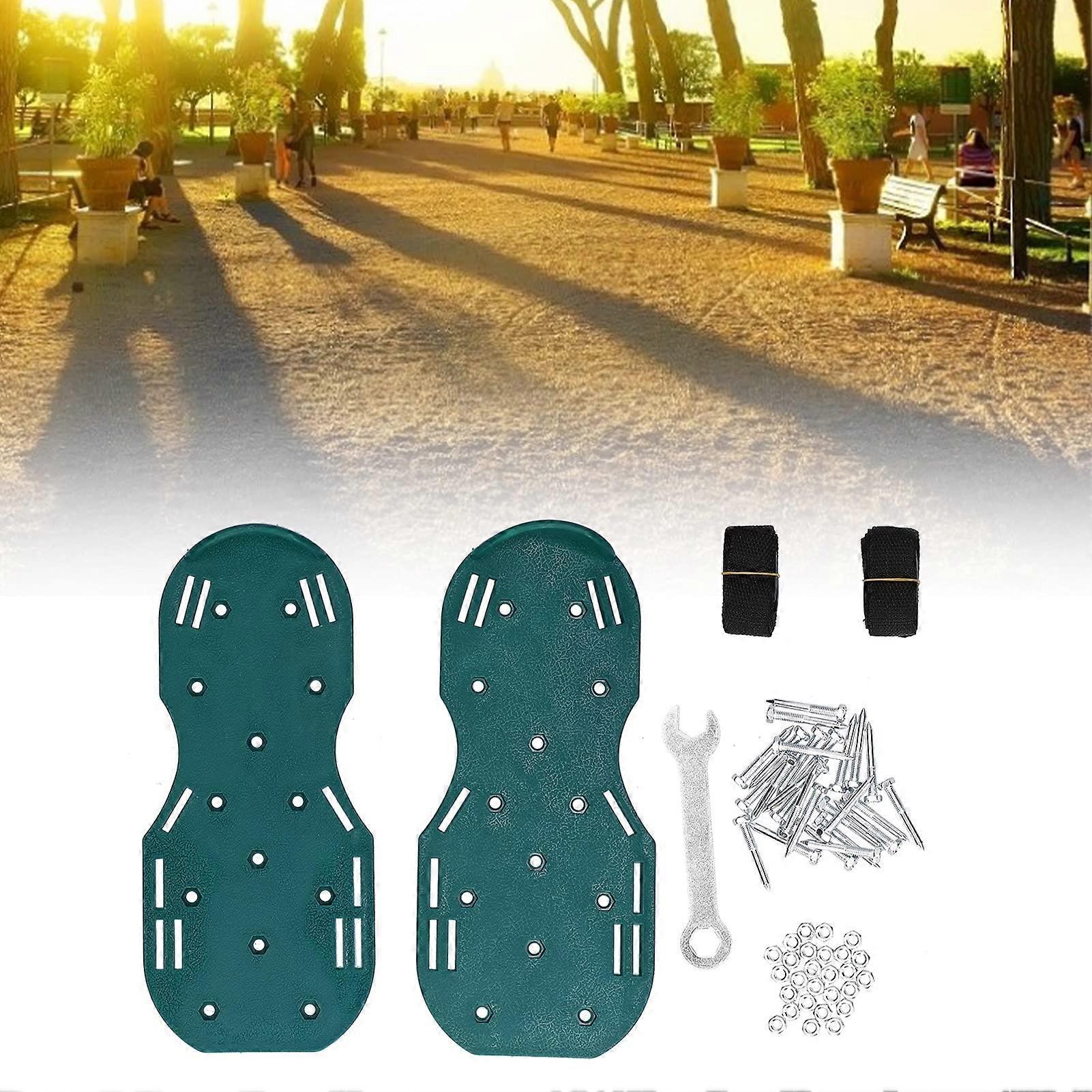 Lawn Aerator Sandals Spike Sandals Durable Green Mini Wrench Included For Patio Yard Garden Excavation Boots