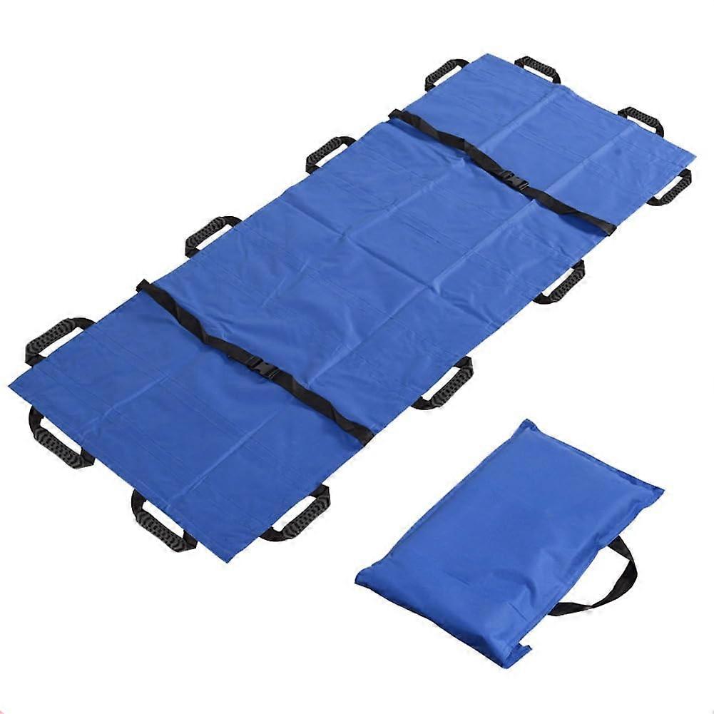 Dog stretcher with reinforced handle, 180x68cm, 12 handles, travel size (Blue)