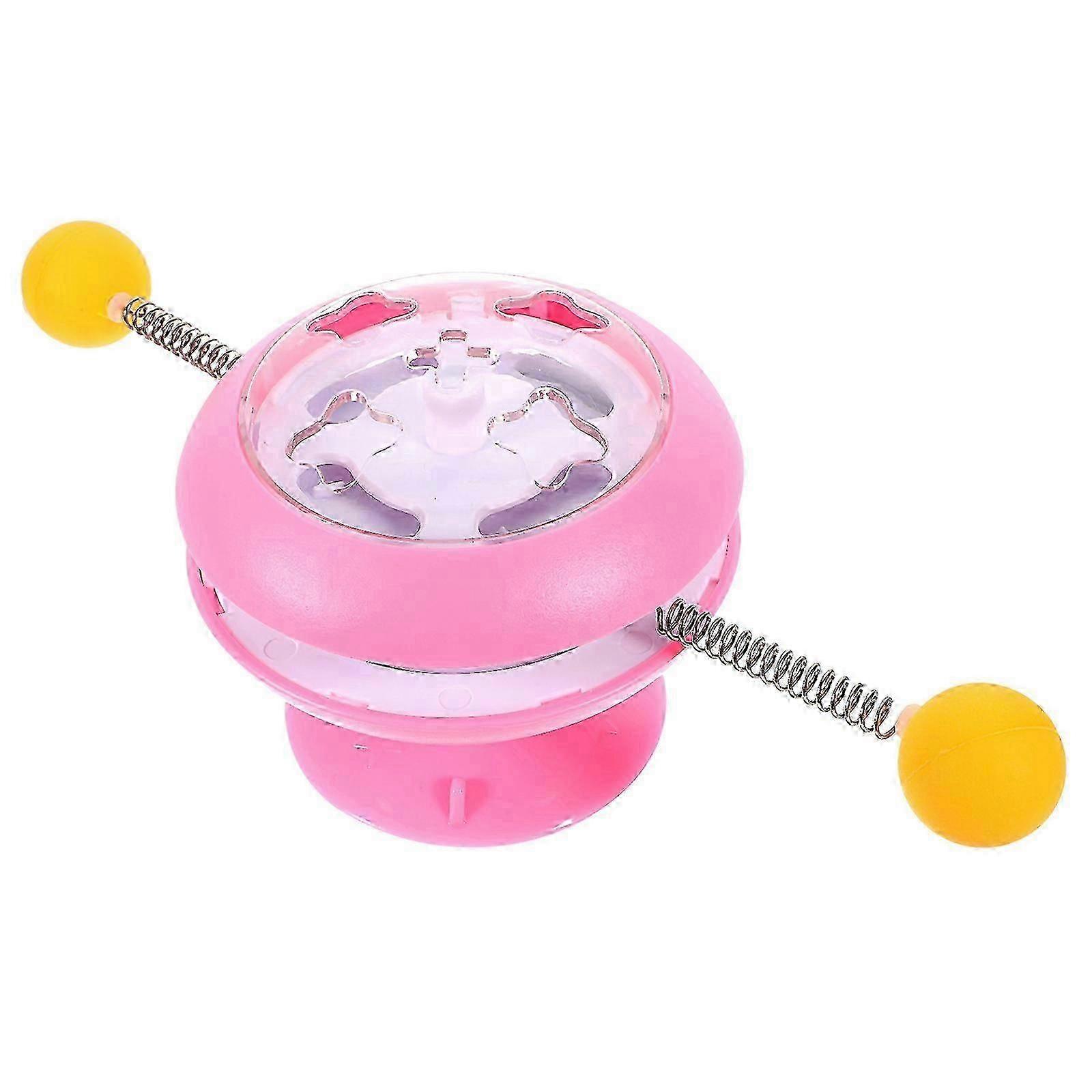 Interactive Cat Turntable Toy Multi-function Teaser for Cats 25x10.5x9cm Pink