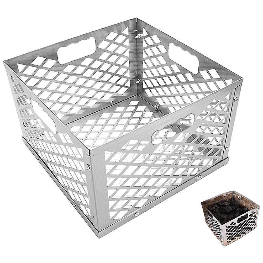 Offset Smoker Basket Charcoal Storage Container 31.3x31.3cm Suitable For Barbecue Outdoor Cooking 1Set