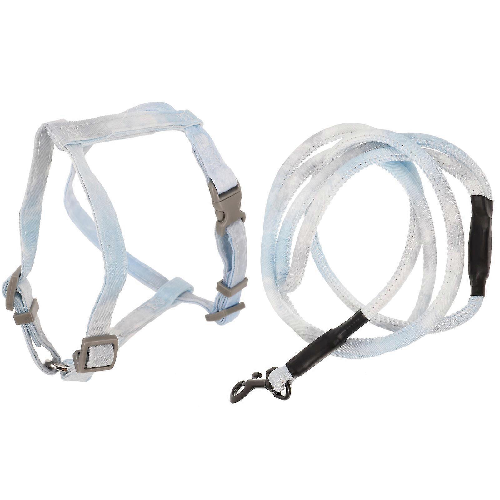 Adjustable Walking Harness Elegant Bowtie Shape Cat Harness Vest Blue S Pet Harness 1Pack