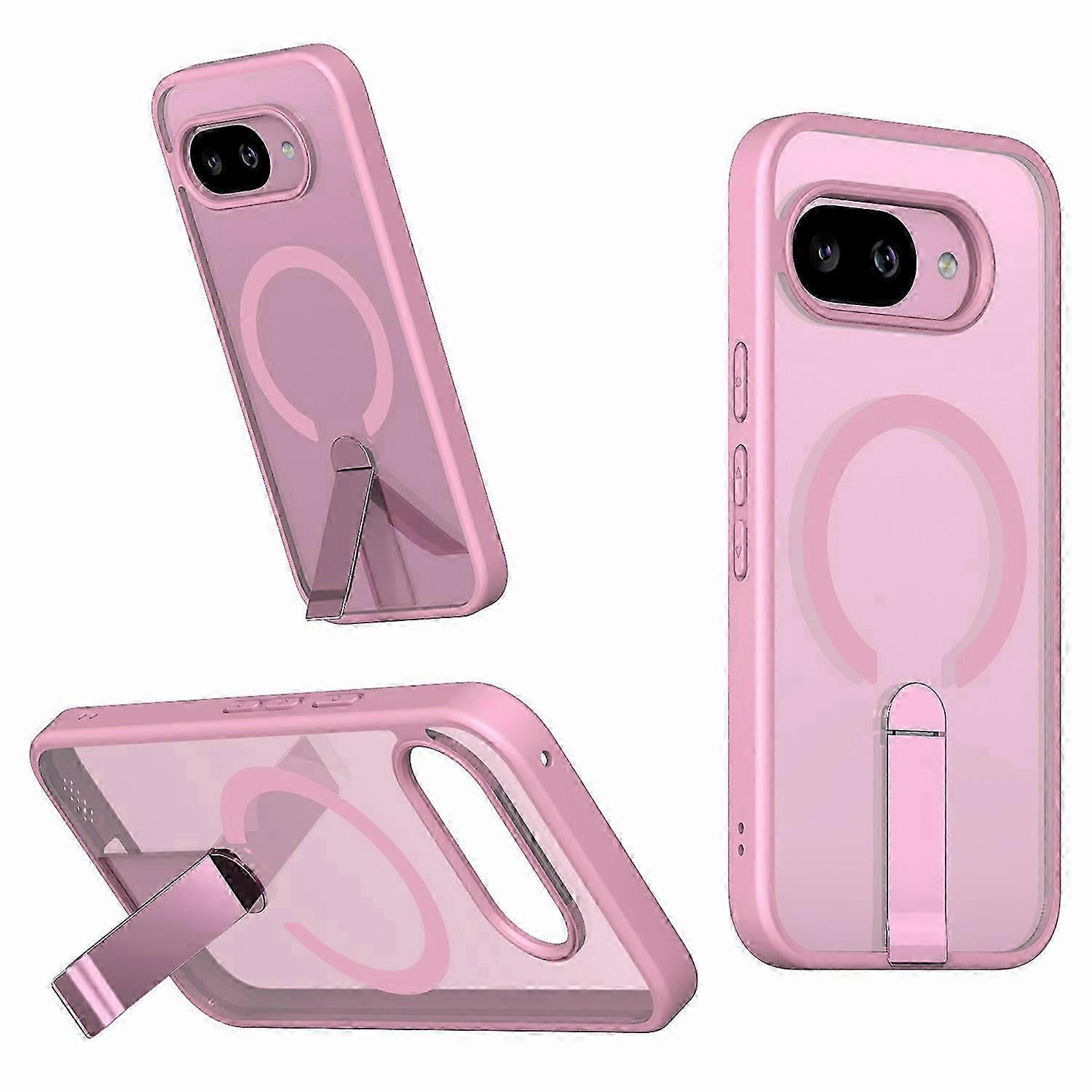Shockproof TPU & Acrylic Phone Case with MagSafe Kickstand for Pixel 9a - Protective Cover with Stand Functionality