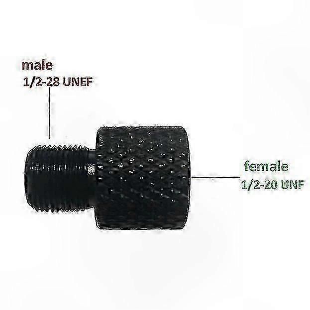 1/2-20 UNF メス - 1/2-28 UNEF バレルエンド用オスネジアダプター