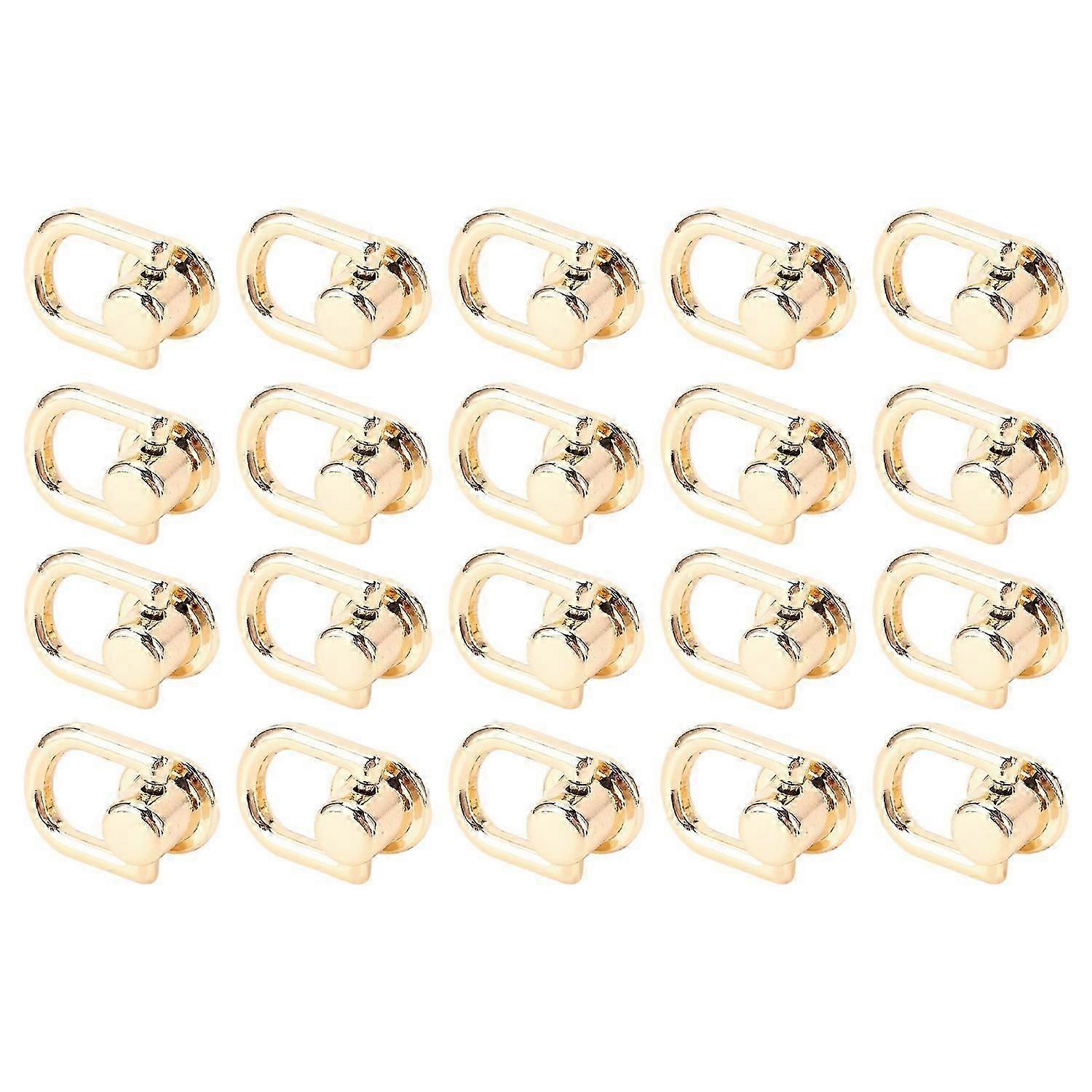 20PCS D Ring Rivets Metal Screw Stud Rivet 16x12mm 360 Degree Rotating Rivets for DIY Leather Collar