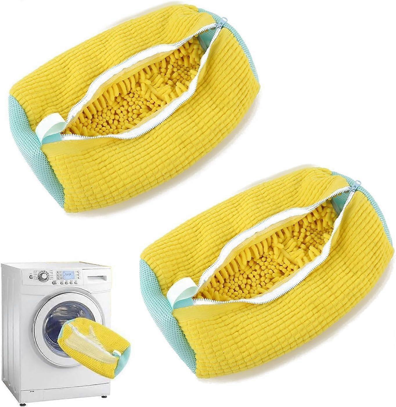 Shoe Bag Washing Machine Microfibre Fluffy SelfCleaning with Zip (2pcs)