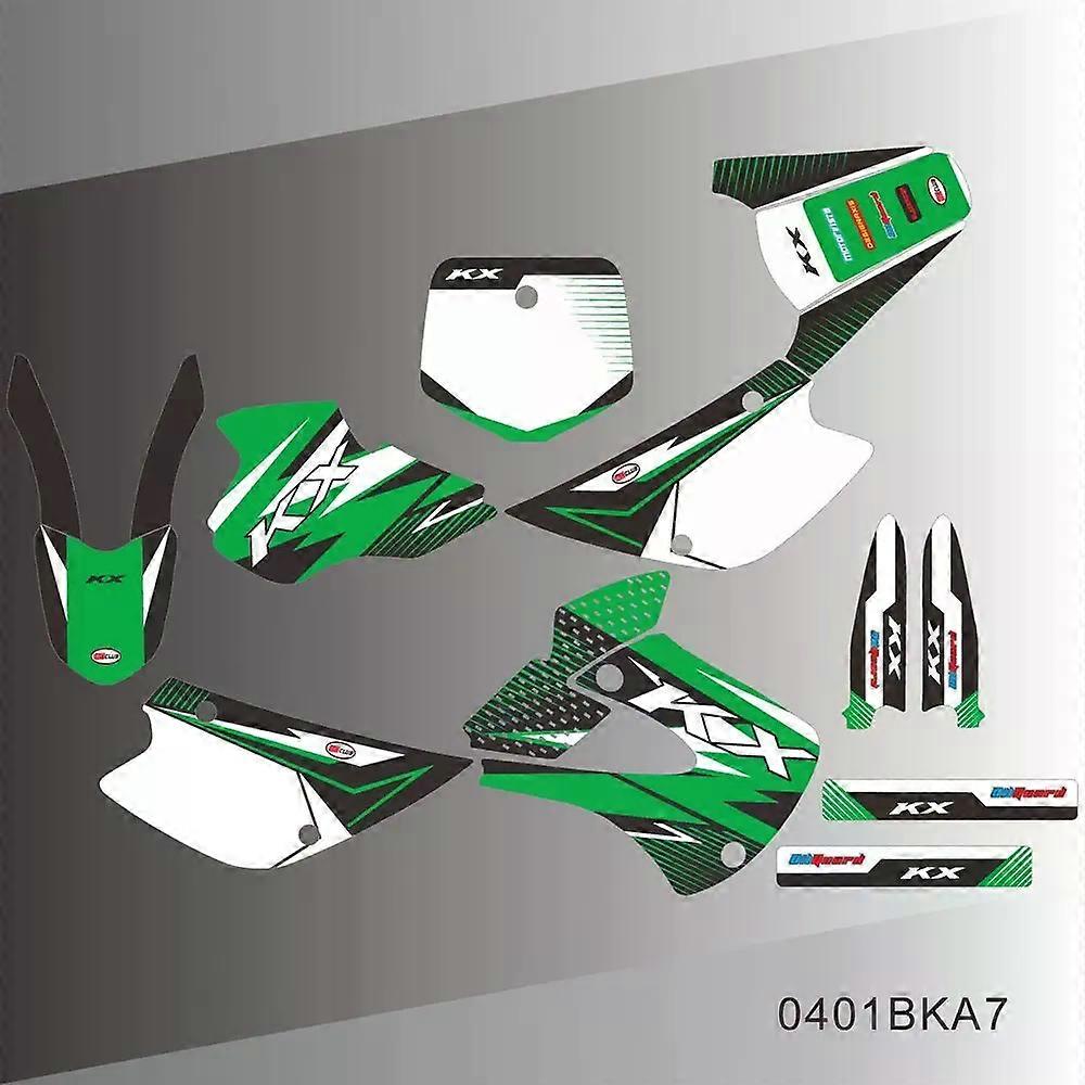 For KAWASAKI KX80 KX 80 1998 1999 2000 Full Graphics Decals Stickers Motorcycle Background Custom Number