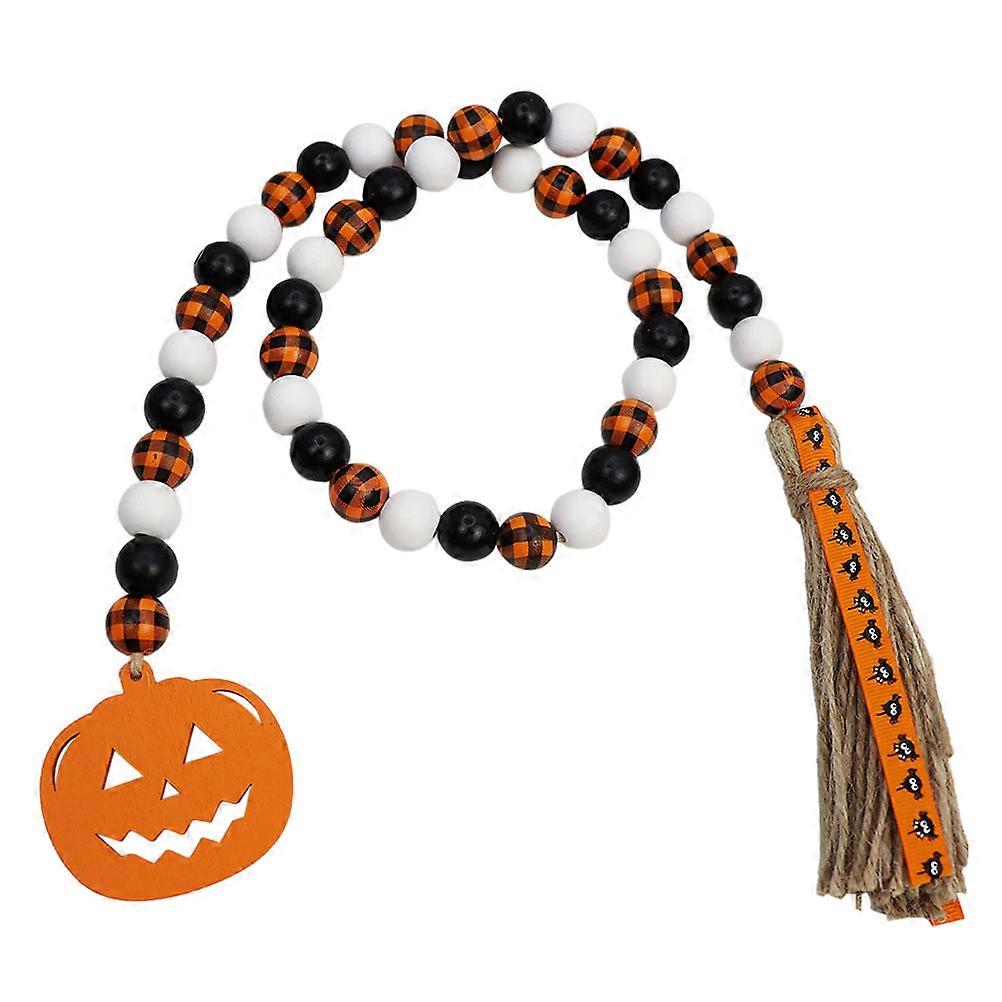 Wood Bead Garland with Tassel for Wall Hanging Decoration Assorted Color Synthetic Material 1Pc