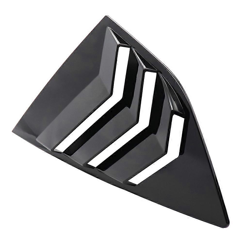Car Side Window Louvers 1 Pair Breathable Material Black Color Improve Appearance Stepped Louvered Design Quick Installation