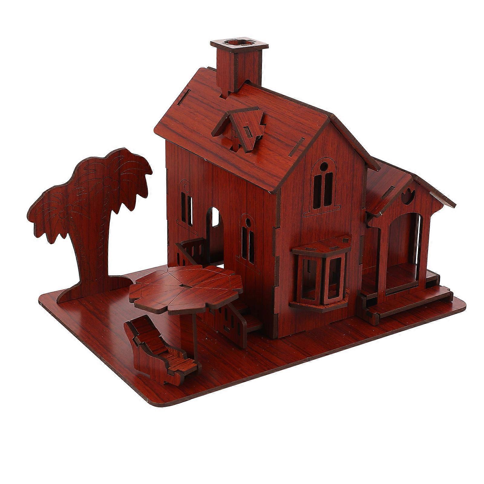 Brown Synthetic Material House Puzzle Toy for Playing Kids Educational Plaything 1Pc