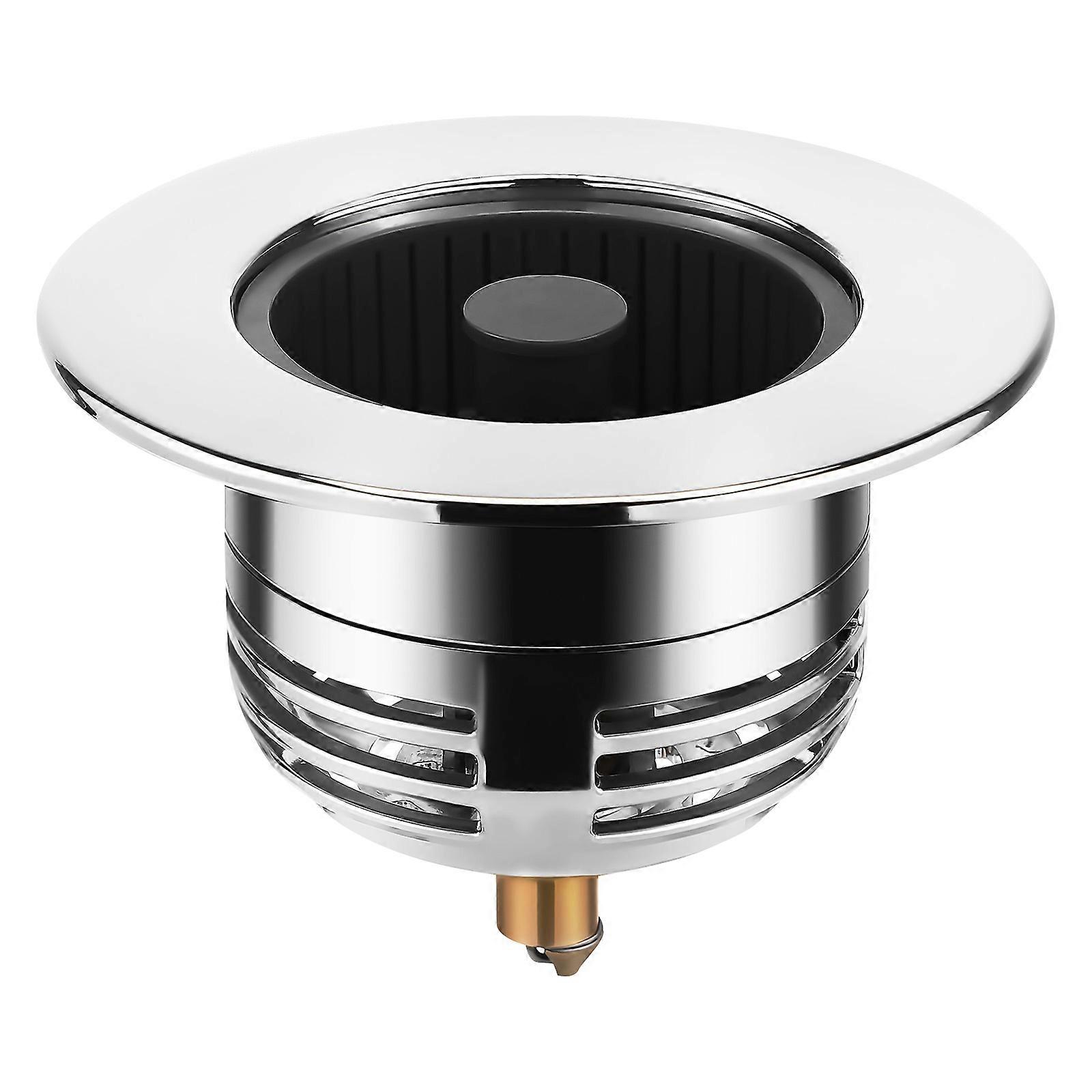 It sounds like you're describing a **kitchen sink drain strainer** — specifically one that includes a **press basket** and a **removable filter** for