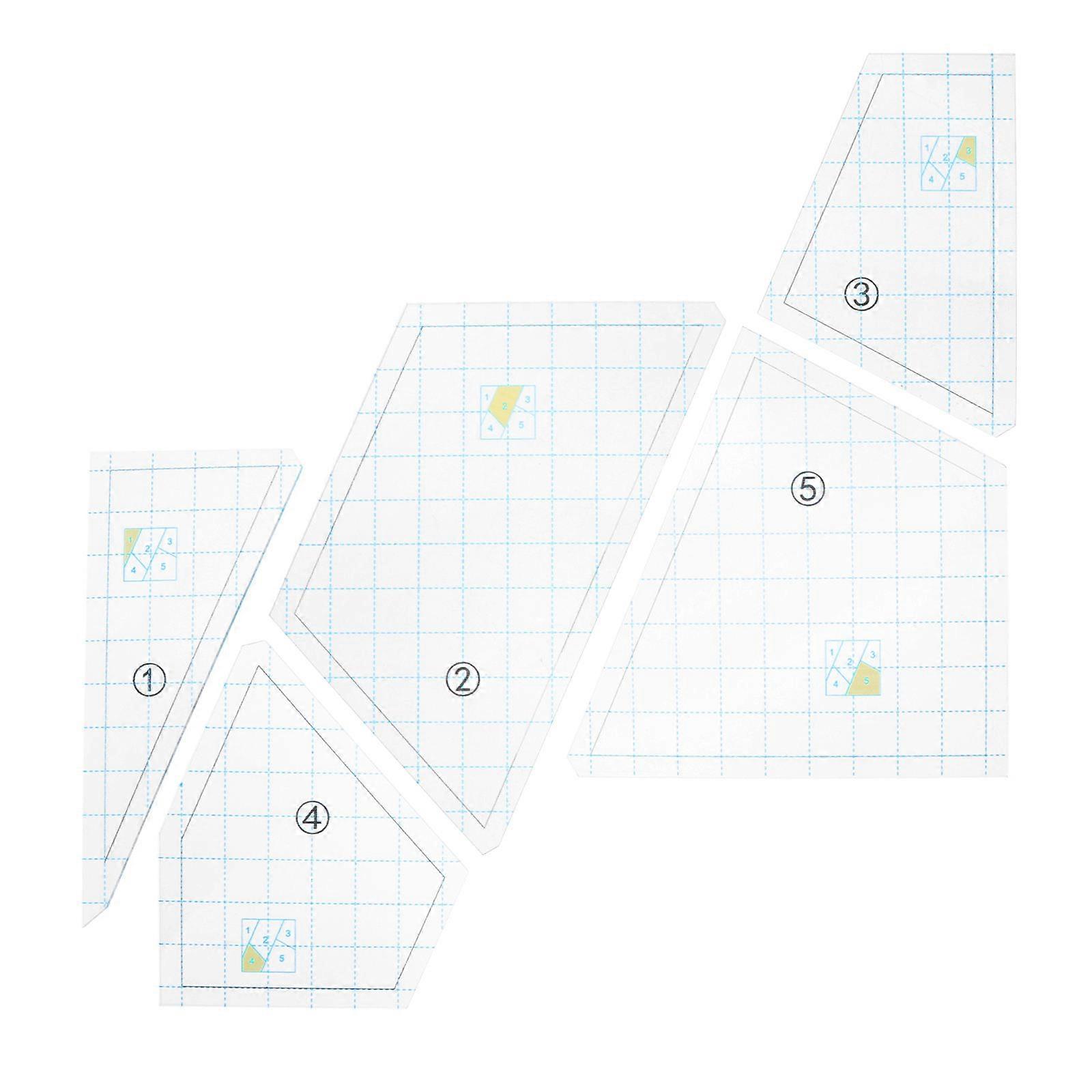 Clothing Proofing Rulers 5Pcs Tailor Ruler Set For Professional Sewing Multi Color Accurate Measurement Tools