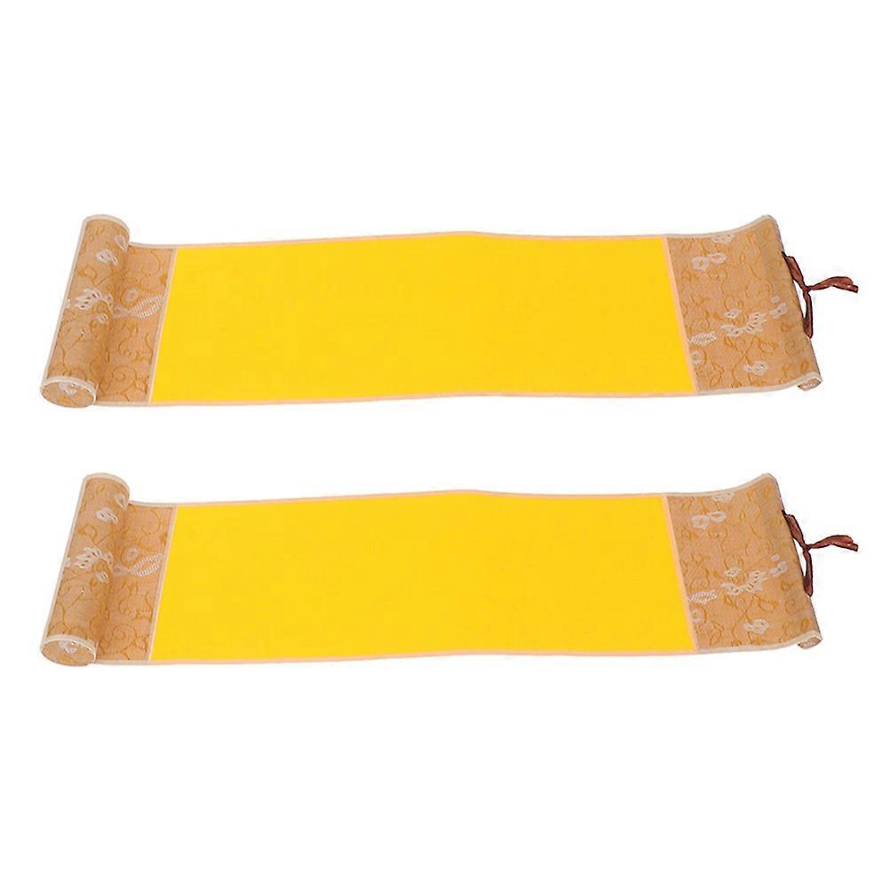 Hanging Blank Scroll Paper For Calligraphy Practice And Office Decoration 14.93X3.93X0.98in Ideal For Home Use 2Pcs
