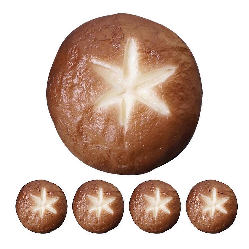 Realistic Shiitake Mushroom Decor Made of PVC Brown Color for Home Decoration 5 Pieces