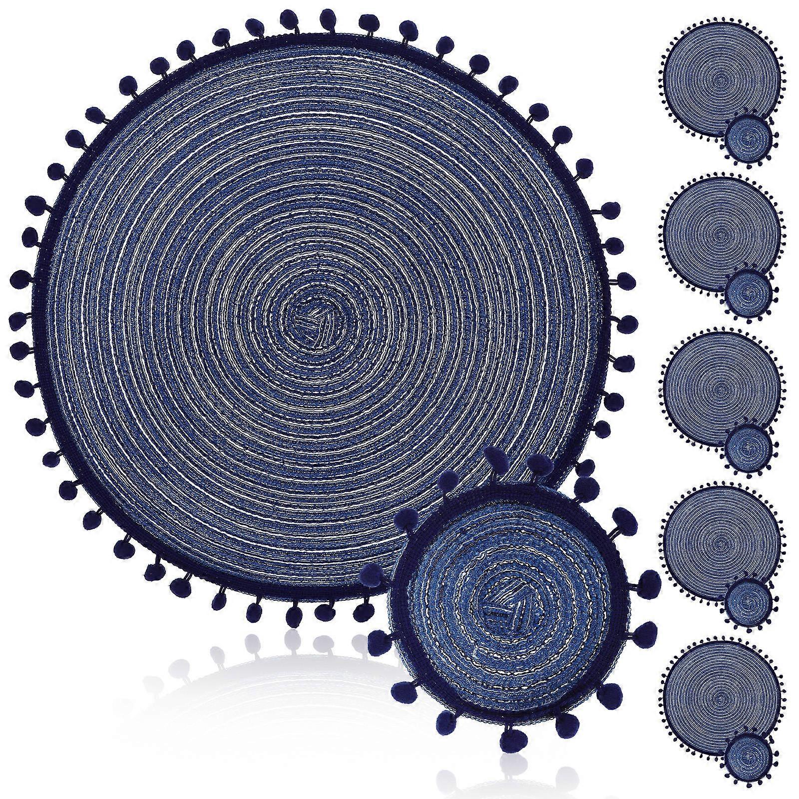 6pcs Winter Table Coasters Heat Resistant Dining Mats Elegant Multi Purpose Decorative Tableware for Home Restaurant