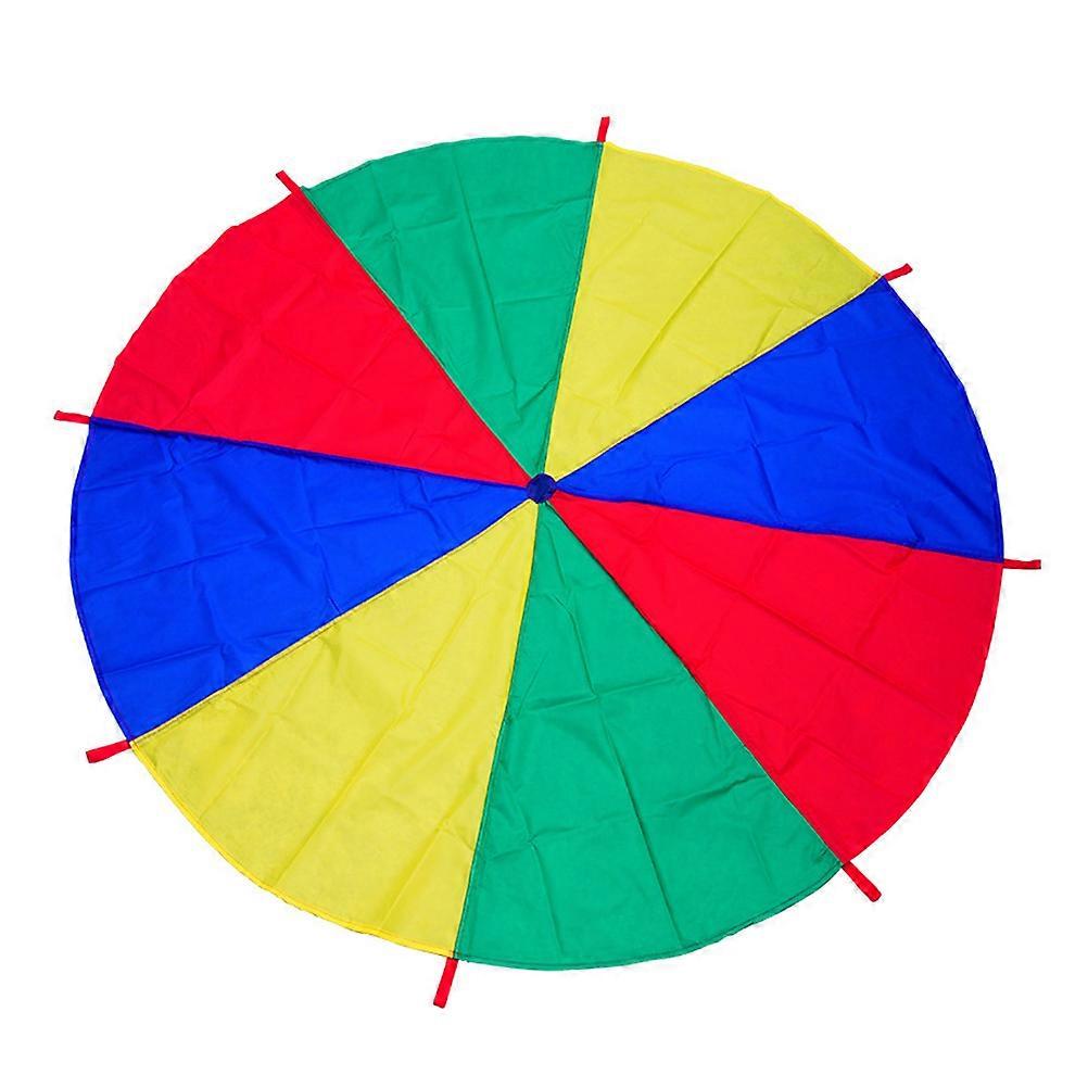 Rainbow Parachute For Cooperative Game With Handles For And Team Activities Encourages Imagination And