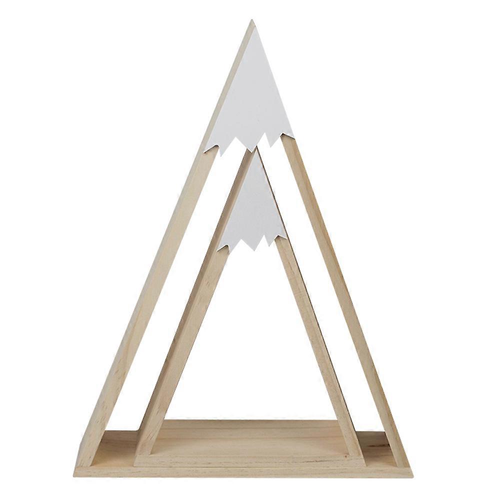 Nordic Style Snow Mountain Triangle House Decorative Props for Wall Mount White Syn material 2pcs
