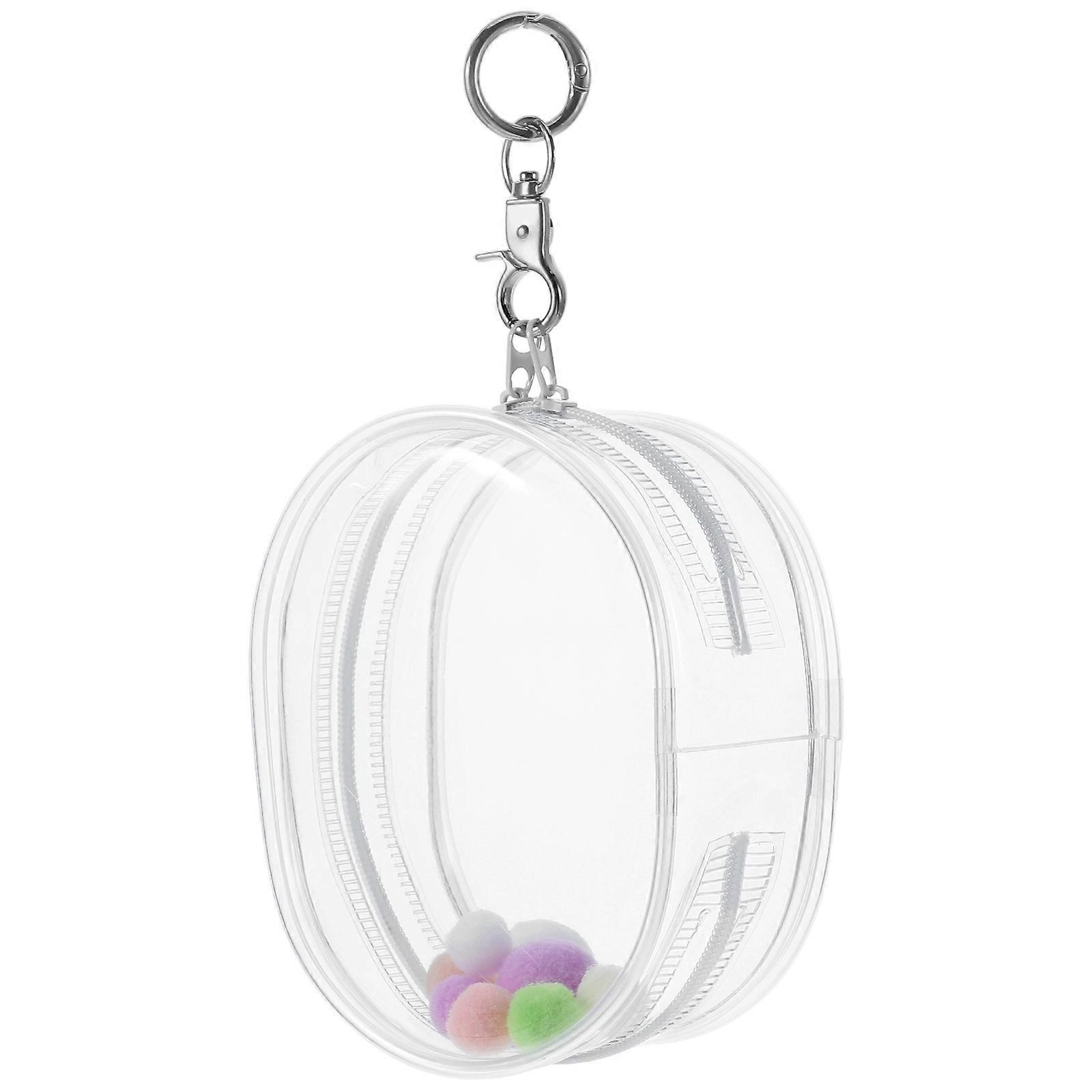Transparent PVC Doll Organizer Bag with Keychain for Mini Figures Display and Storage – Portable Pouch for Collectibles Storage and Hanging Display,