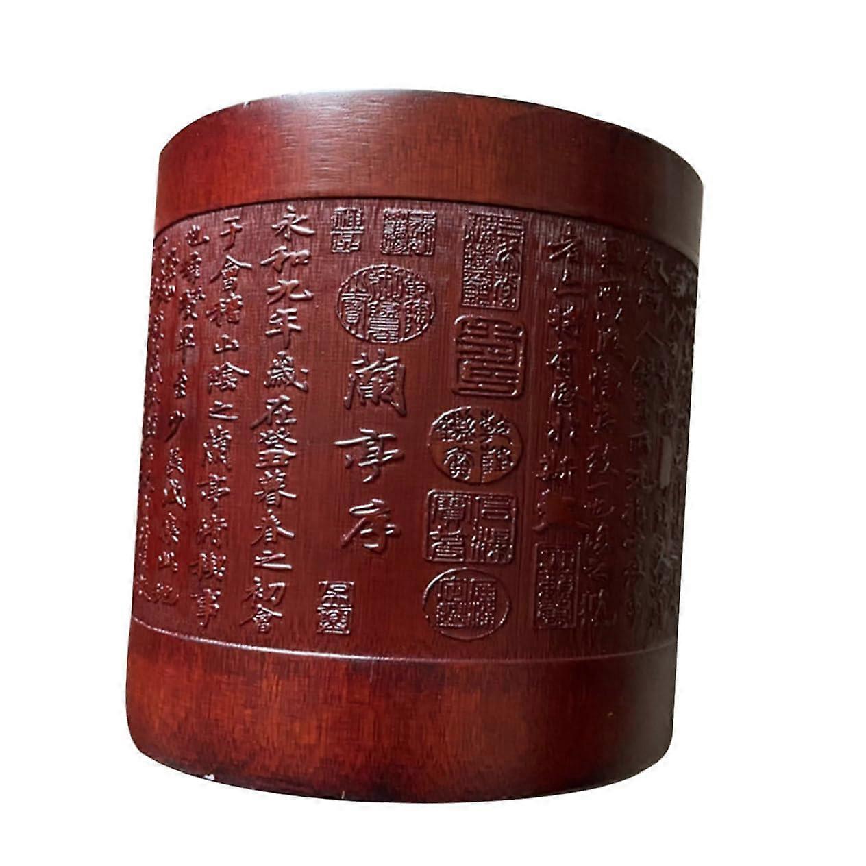 Bamboo Pen Holder Creative Pen Container in Chinese Style Sturdy and Durable for Desk Organization and Decorative Element at Home