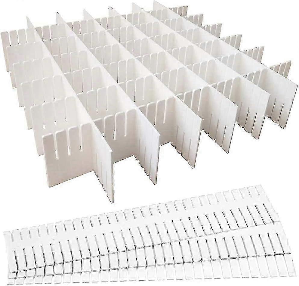 Pack of 8 Adjustable Drawer Dividers & Separators - White Organizers for Customized Storage Solutions