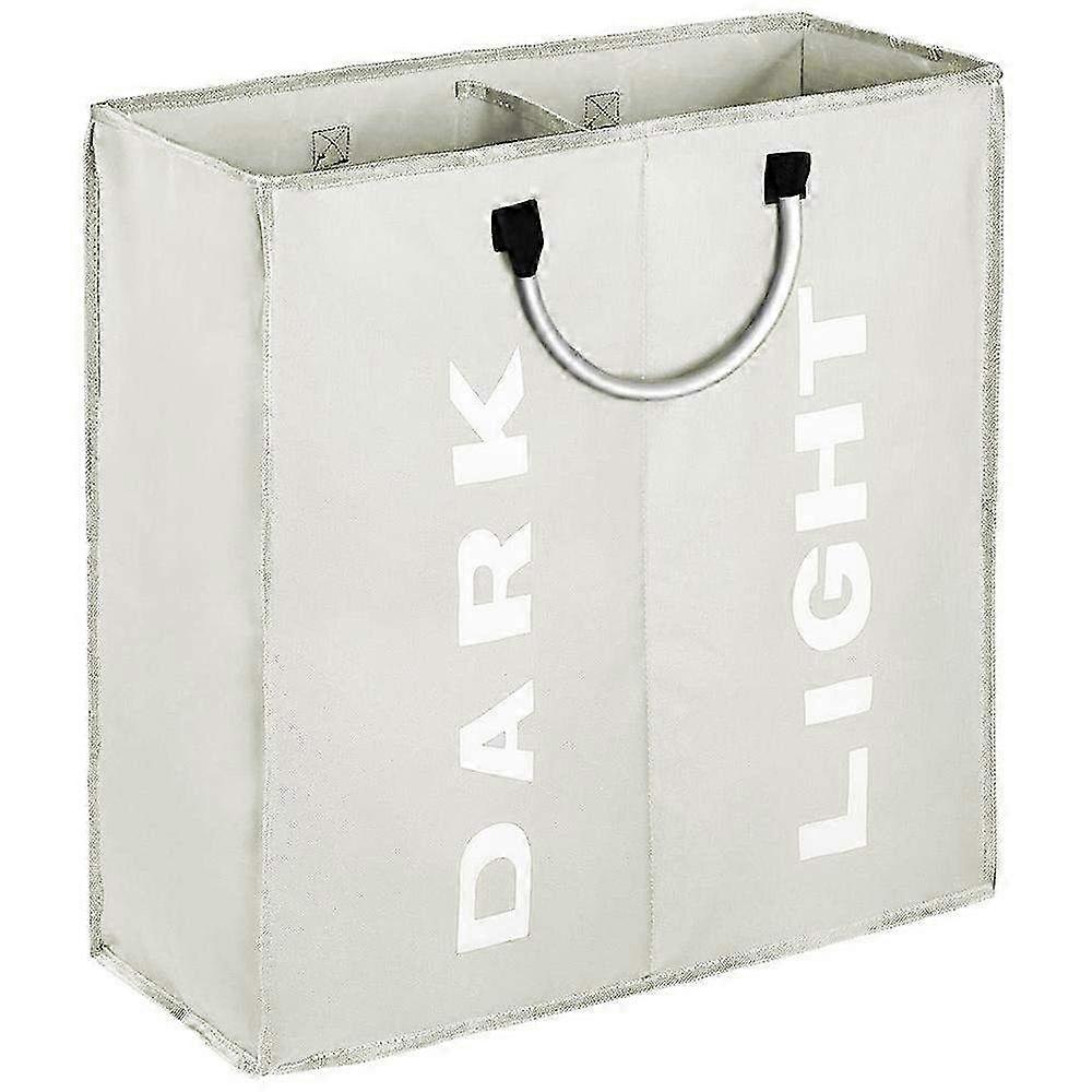 Collapsible Double Laundry Hamper with Lid & Removable Laundry Bags - Space-Saving Storage Solution for Organizing Clothes